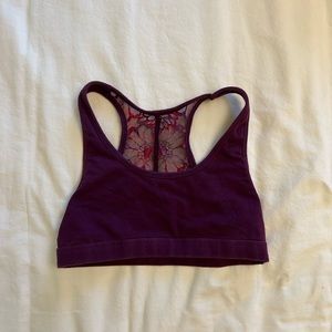 simple maroon bra with lacey back